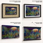 Abstract scandinavian mountain and moon