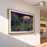 Abstract scandinavian mountain and moon
