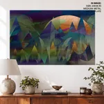 Abstract scandinavian mountain and moon