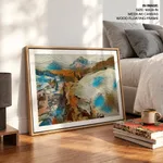 Abstract mountain and city view
