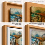 Abstract mountain and city view