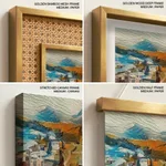Abstract mountain and city view