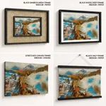 Abstract mountain and city view