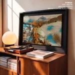 Abstract mountain and city view