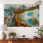 Abstract mountain and city view