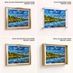 The green bank and the blues brushstroke abstract