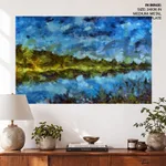 The green bank and the blues brushstroke abstract