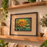 Pulp and yellow nebula abstract landscape