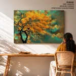 Pulp and yellow nebula abstract landscape