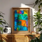 Colorful geometric blocks painting