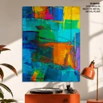 Colorful geometric blocks painting