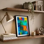 Colorful geometric blocks painting