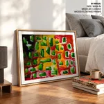 Green gravel abstract painting
