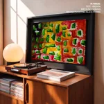 Green gravel abstract painting