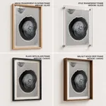 Black gray circular abstract painting