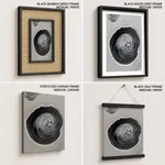 Black gray circular abstract painting
