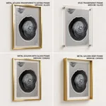 Black gray circular abstract painting
