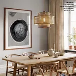 Black gray circular abstract painting