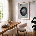 Black gray circular abstract painting