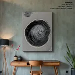 Black gray circular abstract painting