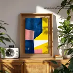 Colorful geometric shapes abstract painting