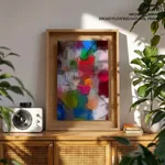 Compositions of color and line drawing abstract painting