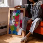 Compositions of color and line drawing abstract painting