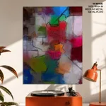 Compositions of color and line drawing abstract painting
