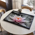 Pink lotus leaf with black and white background