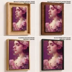 Romantic Woman with Pink Roses – Wall Art
