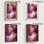 Romantic Woman with Pink Roses – Wall Art