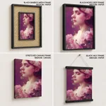 Romantic Woman with Pink Roses – Wall Art