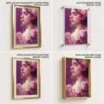 Romantic Woman with Pink Roses – Wall Art