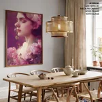 Romantic Woman with Pink Roses – Wall Art