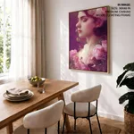 Romantic Woman with Pink Roses – Wall Art