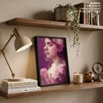 Romantic Woman with Pink Roses – Wall Art