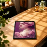Romantic Woman with Pink Roses – Wall Art