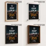 Keep Calm Jesus King Bible Verse Wall Art- Religious Wall art and decor