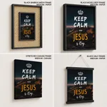 Keep Calm Jesus King Bible Verse Wall Art- Religious Wall art and decor