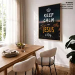 Keep Calm Jesus King Bible Verse Wall Art- Religious Wall art and decor