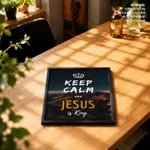 Keep Calm Jesus King Bible Verse Wall Art- Religious Wall art and decor