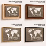 Adventure Awaits Art Poster Burlap Map Poster Home Decor Vintage Map Adventure Burlap Art Print Wall Art