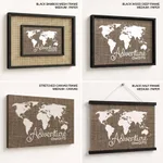 Adventure Awaits Art Poster Burlap Map Poster Home Decor Vintage Map Adventure Burlap Art Print Wall Art