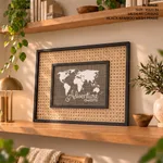 Adventure Awaits Art Poster Burlap Map Poster Home Decor Vintage Map Adventure Burlap Art Print Wall Art