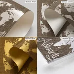 Adventure Awaits Art Poster Burlap Map Poster Home Decor Vintage Map Adventure Burlap Art Print Wall Art