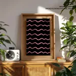 Abstract Color Blocks Wavy Lines – Wall Painting