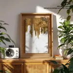 Gold white abstract