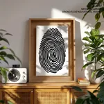 Black abstract thumb print