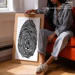 Black abstract thumb print
