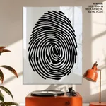 Black abstract thumb print